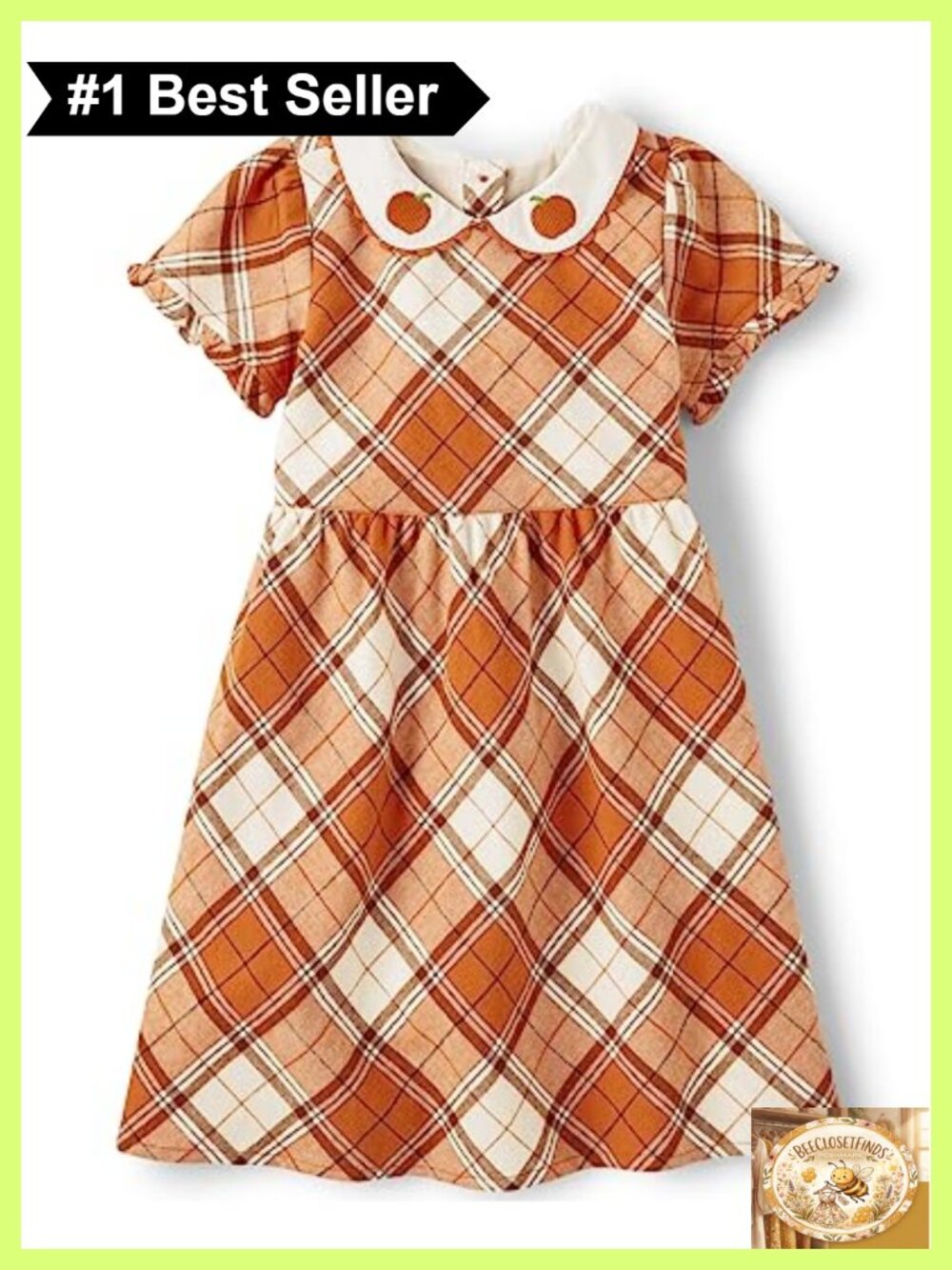 Girls Toddler Short Sleeve Fit and Flare Dress Cotton Twill Casual